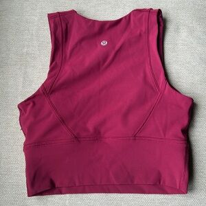 Women’s lululemon cropped tank, cranberry. Size 4/6